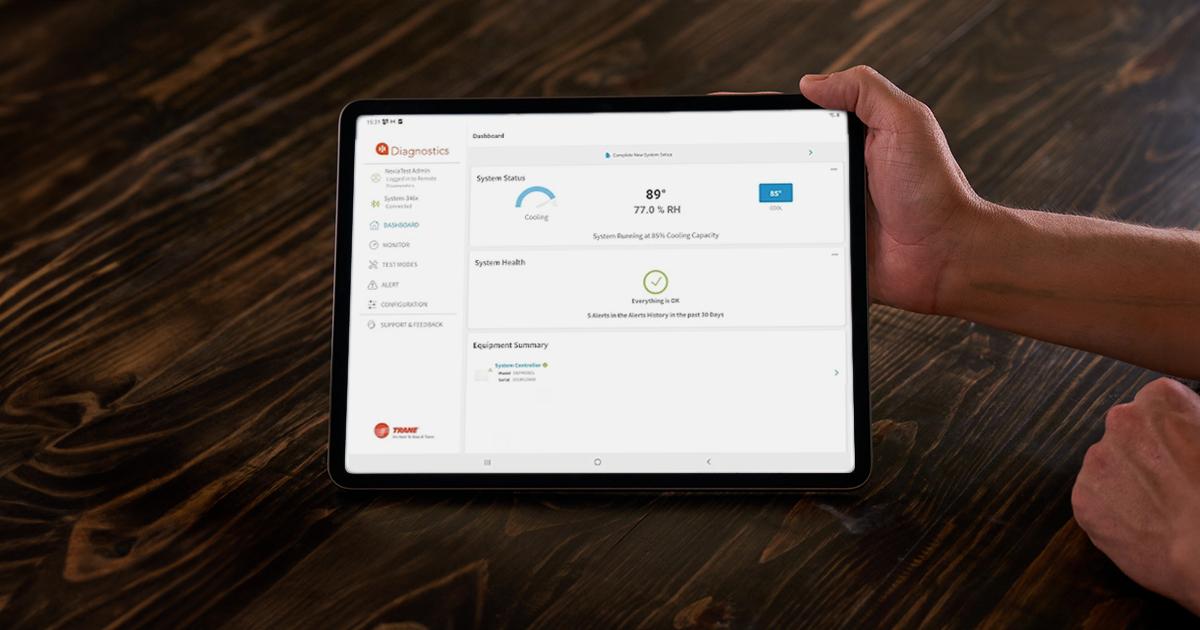Trane Diagnostics displayed on iPad
