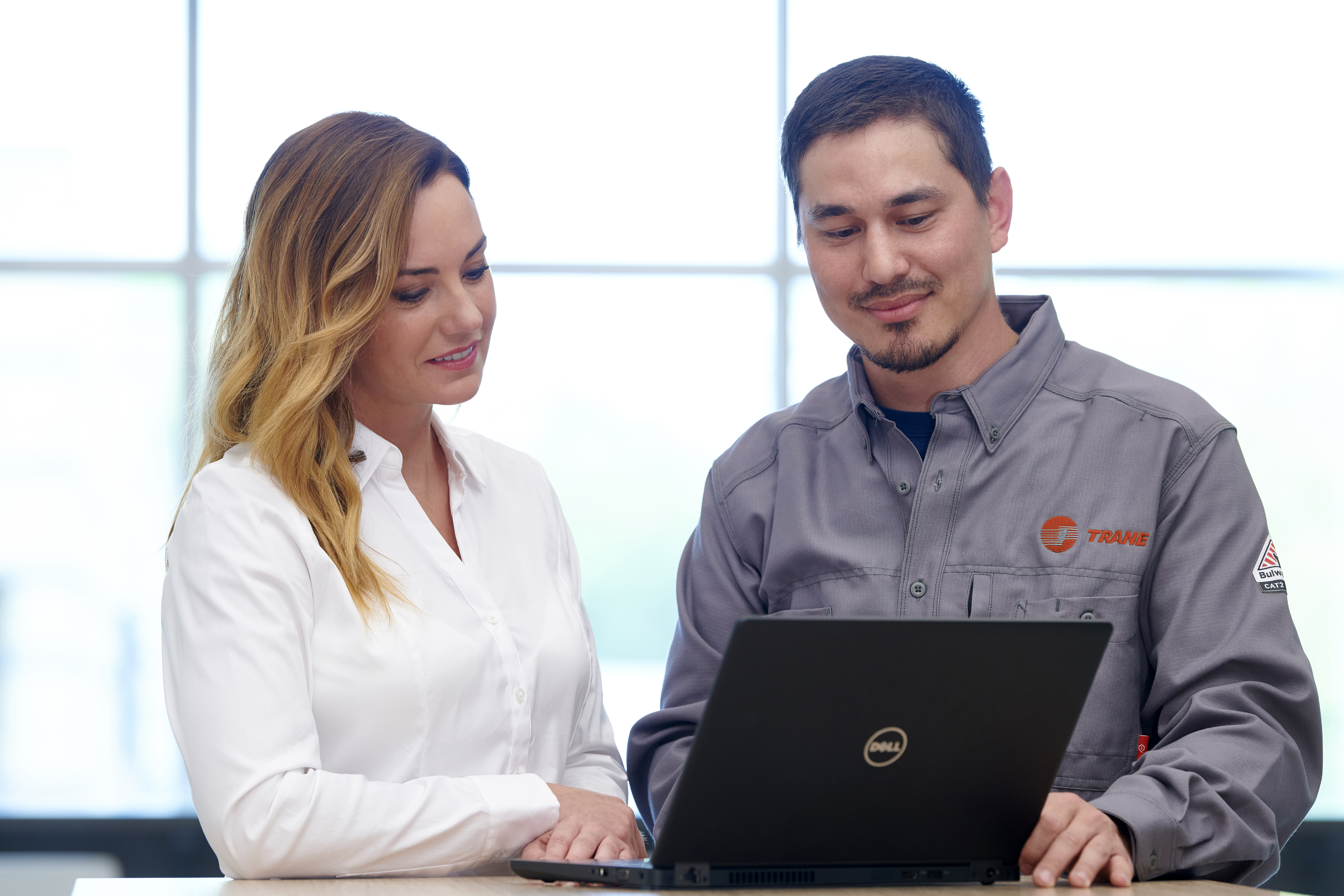 Technician Customer Laptop Indoors